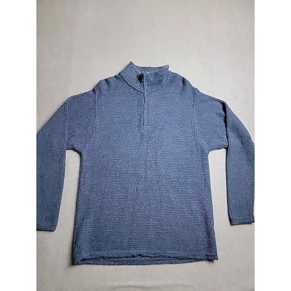 Carnoustie Sweater 1/4 Zip Pullover Mens M Blue Baby Alpaca Golf Preppy Soft Dad - Picture 4 of 12